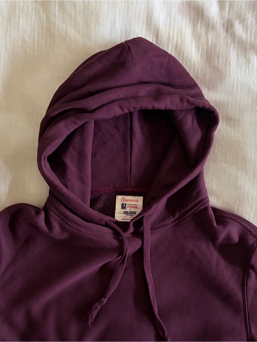 Todd Snyder Reverse Weave CHAMPION Burgundy Hoodie - Large